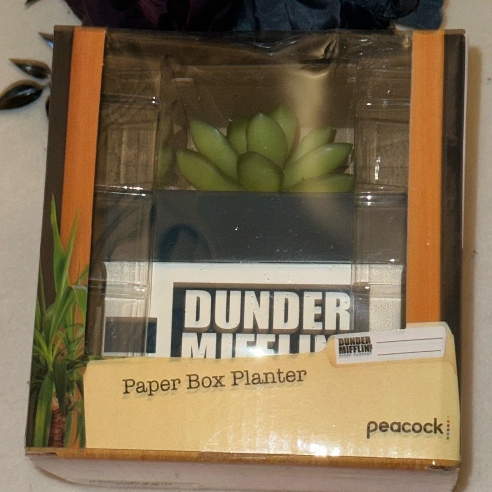 The Office Dunder Mifflin Paper Box Planter Artificial Succulent CultureFly New